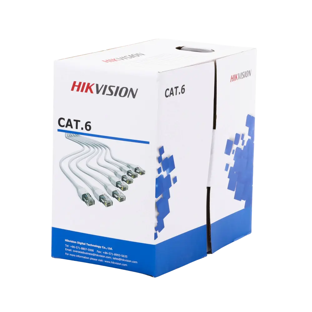 [DS-1LN6U-G] CABLE UTP CAT 6  GRIS USO REDES Y CCTVCM 23AWG UL HIKVISION X 305 MTS  100% COBRE