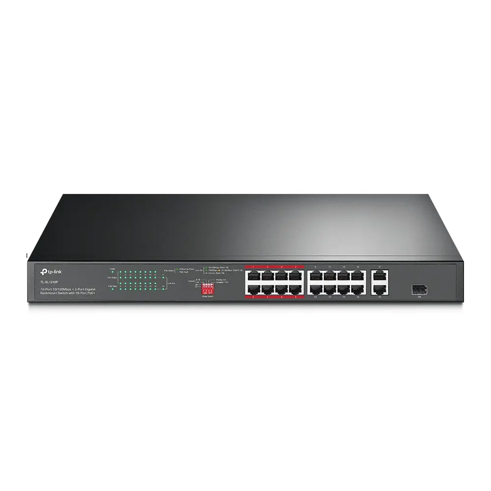[TL-SL1218P] SWITCH DE 16 PUERTOS POE+ NO ADMINISTRABLE TP-LINK